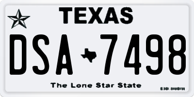 TX license plate DSA7498