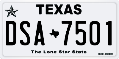 TX license plate DSA7501