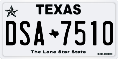 TX license plate DSA7510