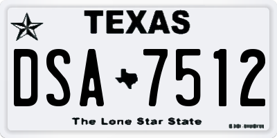TX license plate DSA7512