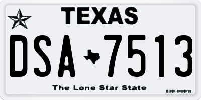 TX license plate DSA7513