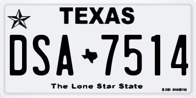 TX license plate DSA7514