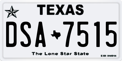 TX license plate DSA7515