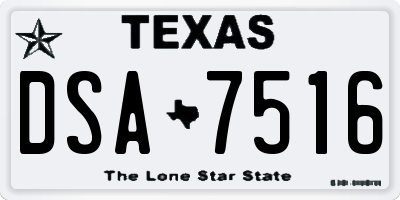 TX license plate DSA7516