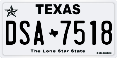 TX license plate DSA7518