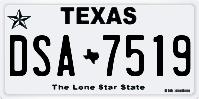 TX license plate DSA7519
