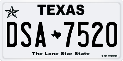 TX license plate DSA7520
