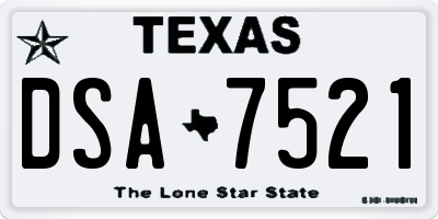 TX license plate DSA7521
