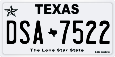 TX license plate DSA7522