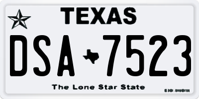 TX license plate DSA7523