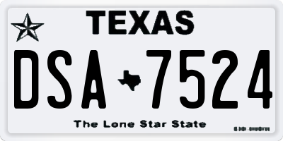 TX license plate DSA7524