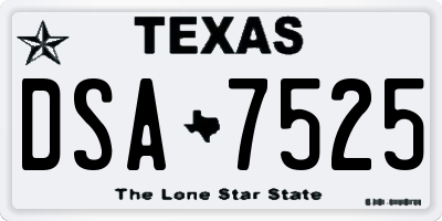 TX license plate DSA7525