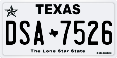 TX license plate DSA7526