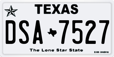 TX license plate DSA7527