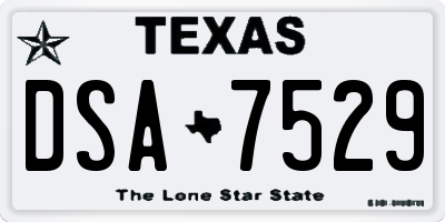 TX license plate DSA7529
