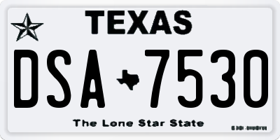 TX license plate DSA7530