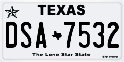 TX license plate DSA7532