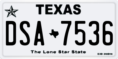 TX license plate DSA7536