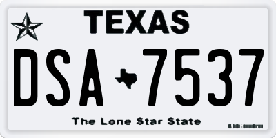 TX license plate DSA7537