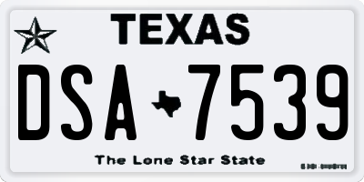 TX license plate DSA7539