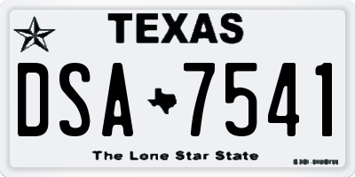 TX license plate DSA7541