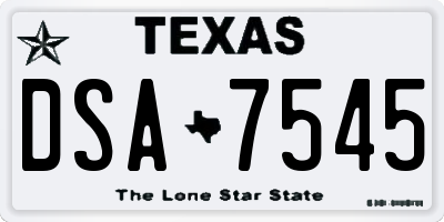 TX license plate DSA7545