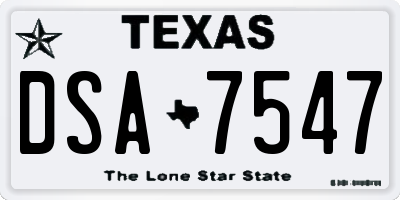 TX license plate DSA7547