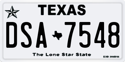 TX license plate DSA7548