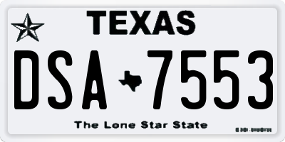 TX license plate DSA7553