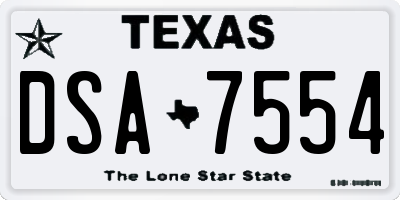 TX license plate DSA7554