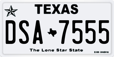 TX license plate DSA7555