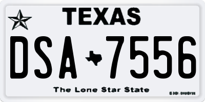 TX license plate DSA7556