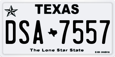 TX license plate DSA7557