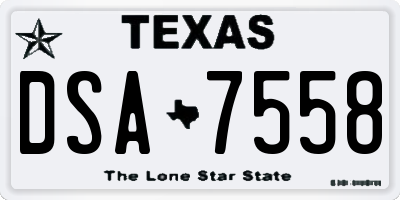 TX license plate DSA7558