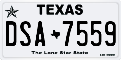 TX license plate DSA7559