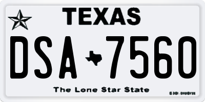 TX license plate DSA7560