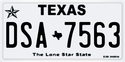 TX license plate DSA7563