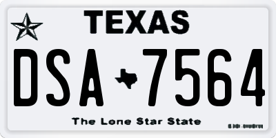 TX license plate DSA7564