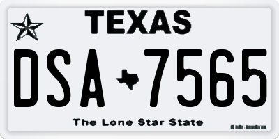 TX license plate DSA7565