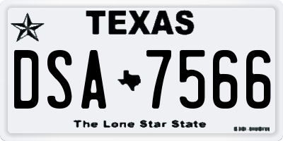 TX license plate DSA7566