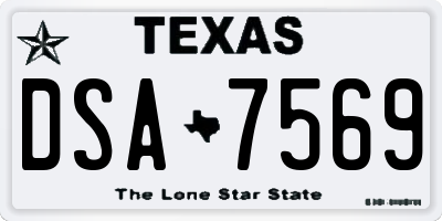TX license plate DSA7569