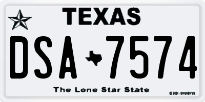 TX license plate DSA7574
