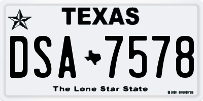 TX license plate DSA7578