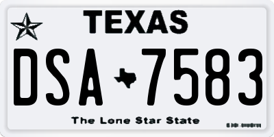 TX license plate DSA7583