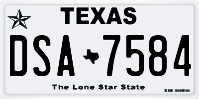TX license plate DSA7584