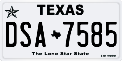 TX license plate DSA7585