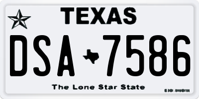 TX license plate DSA7586