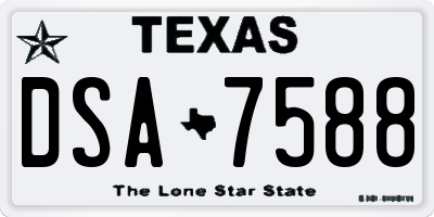 TX license plate DSA7588