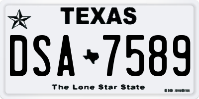TX license plate DSA7589