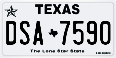 TX license plate DSA7590
